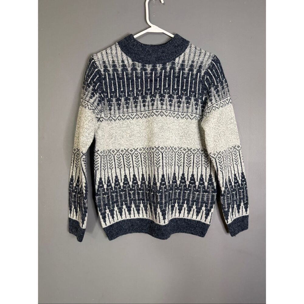 Eddie Bauer Wool Blend Fair Isle Pattern Sweater Women's Medium Vintage